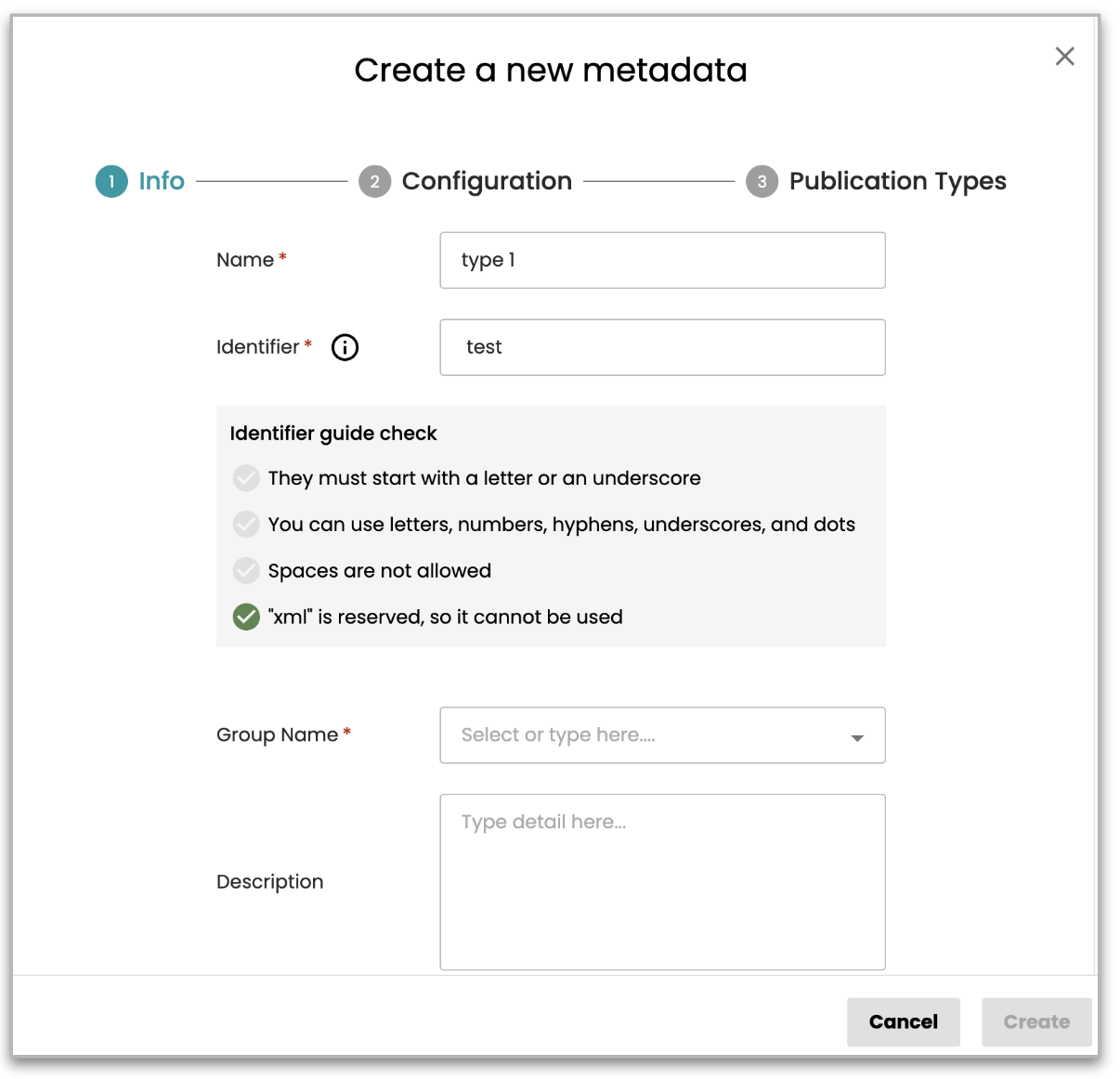 Identifier validation