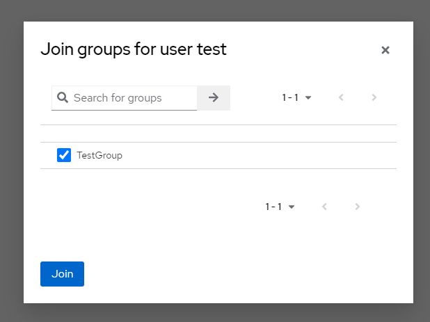 Join group - selection
